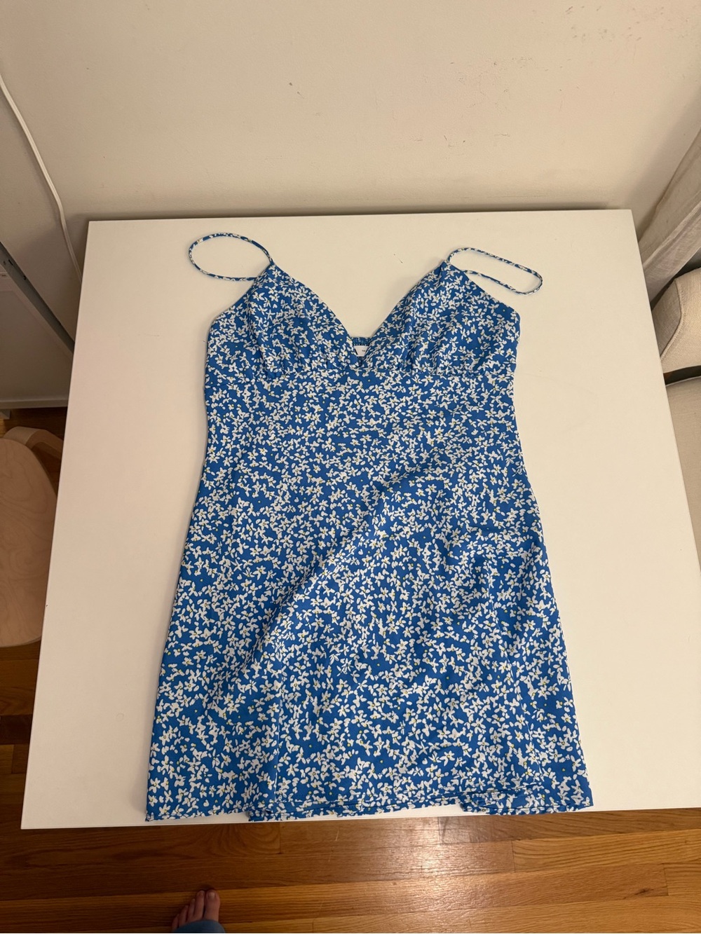 Zara Blue and White Floral Cami Dress